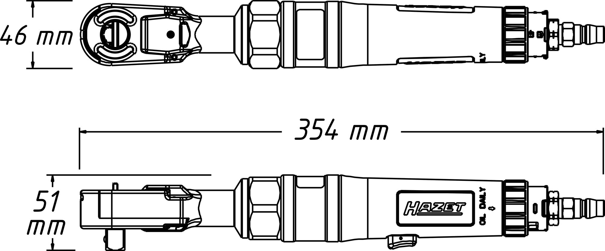 HAZET Hochleistungs-Ratschenschrauber 9022P-1 ∙ 1/2 Zoll (12,5 mm) Vierkant massiv ∙ Länge: 354,3 mm Produktbild img5 L