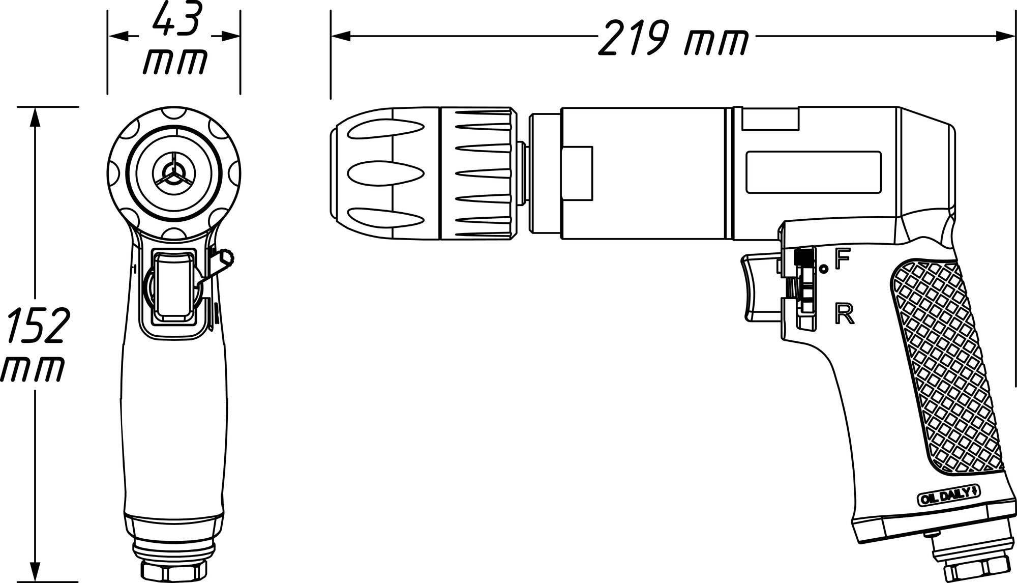 HAZET Bohrmaschine 9030P-1 ∙ Länge: 219 mm Produktbild img5 L