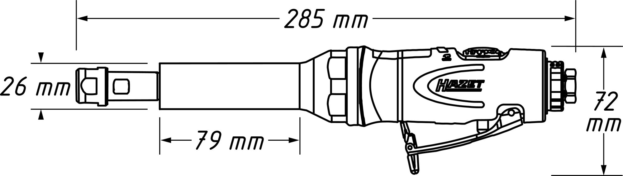 HAZET Stabschleifer ∙ gerade ∙ lang 9032LG-1 ∙ Länge: 285 mm Produktbild img6 L