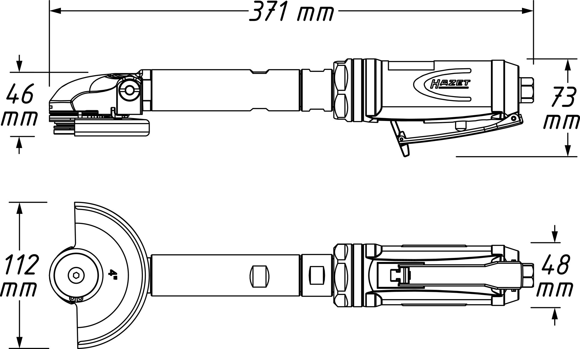 HAZET Tiefenschleifer 9033P-8 ∙ Länge: 371 mm Produktbild img6 L