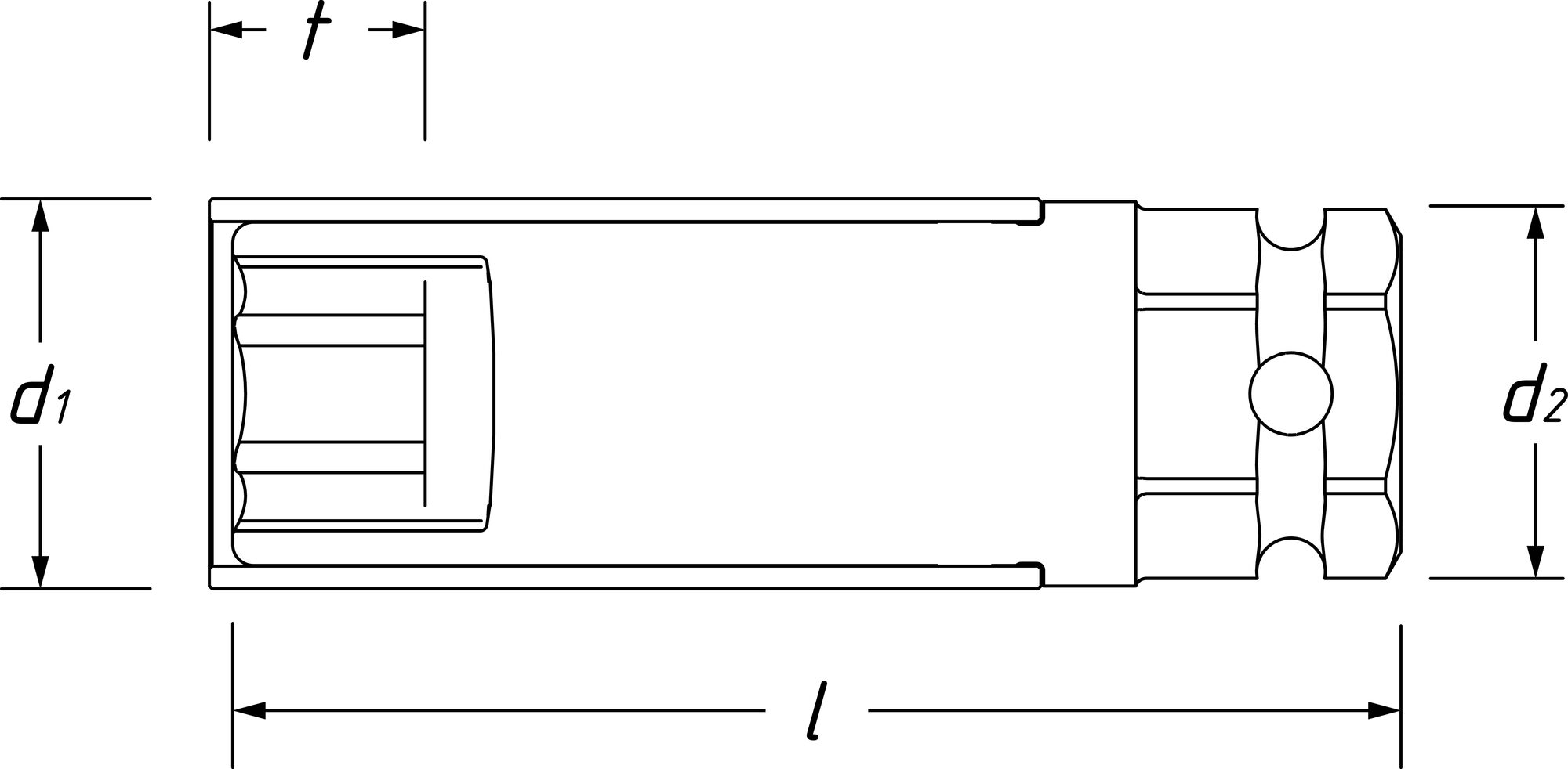 HAZET Schlag-, Maschinenschrauber Steckschlüsseleinsatz 903SLG6-17 ∙ 1/2 Zoll (12,5 mm) Vierkant hohl, 24 mm Außen-Sechskant ∙ Außen Sechskant-Tractionsprofil ∙ SW 17 mm Produktbild img11 L