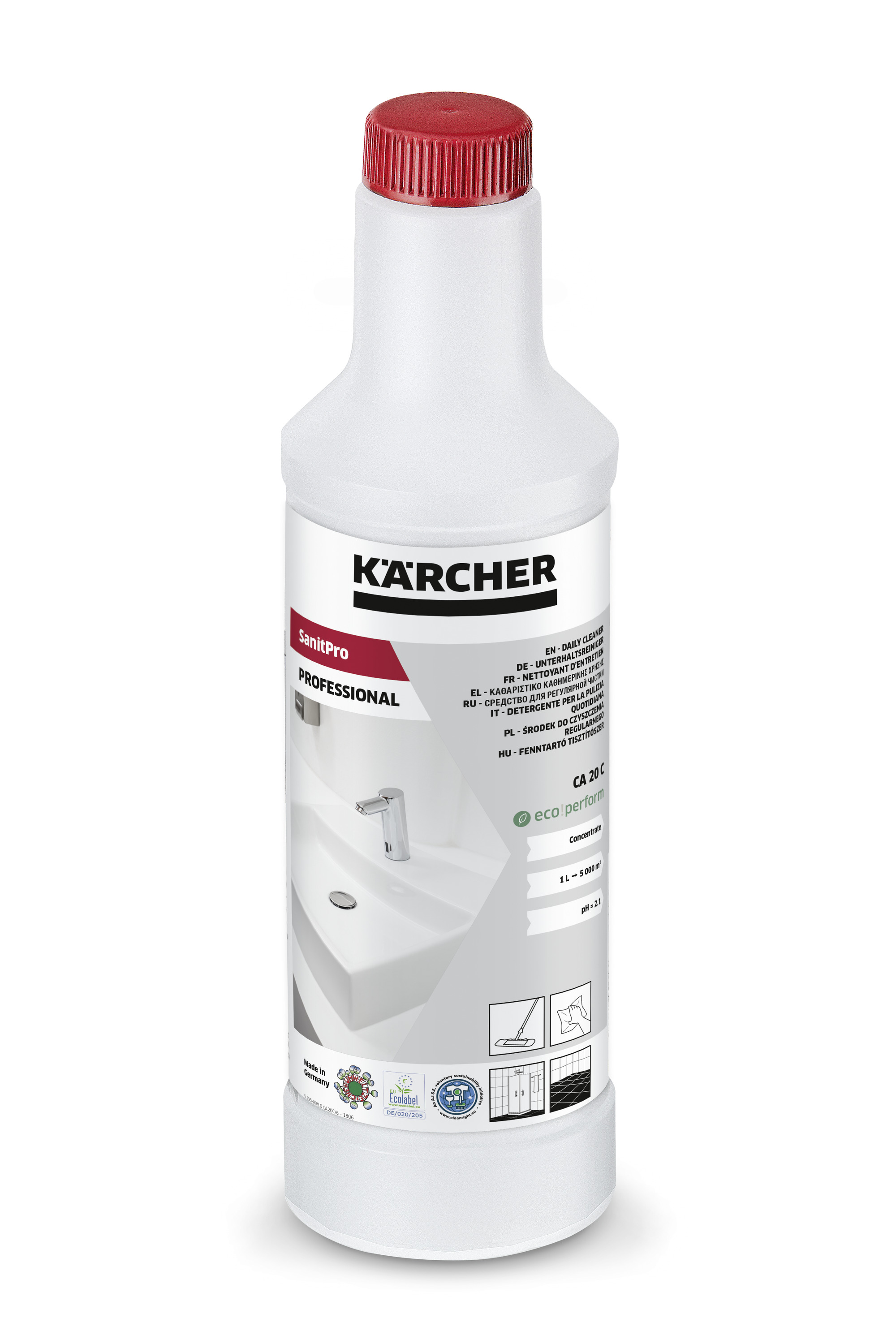 Kärcher SanitPro Leerflasche, Unterhaltsreiniger CA 20 C-D eco!perform, 0.5 L Produktbild img1 L
