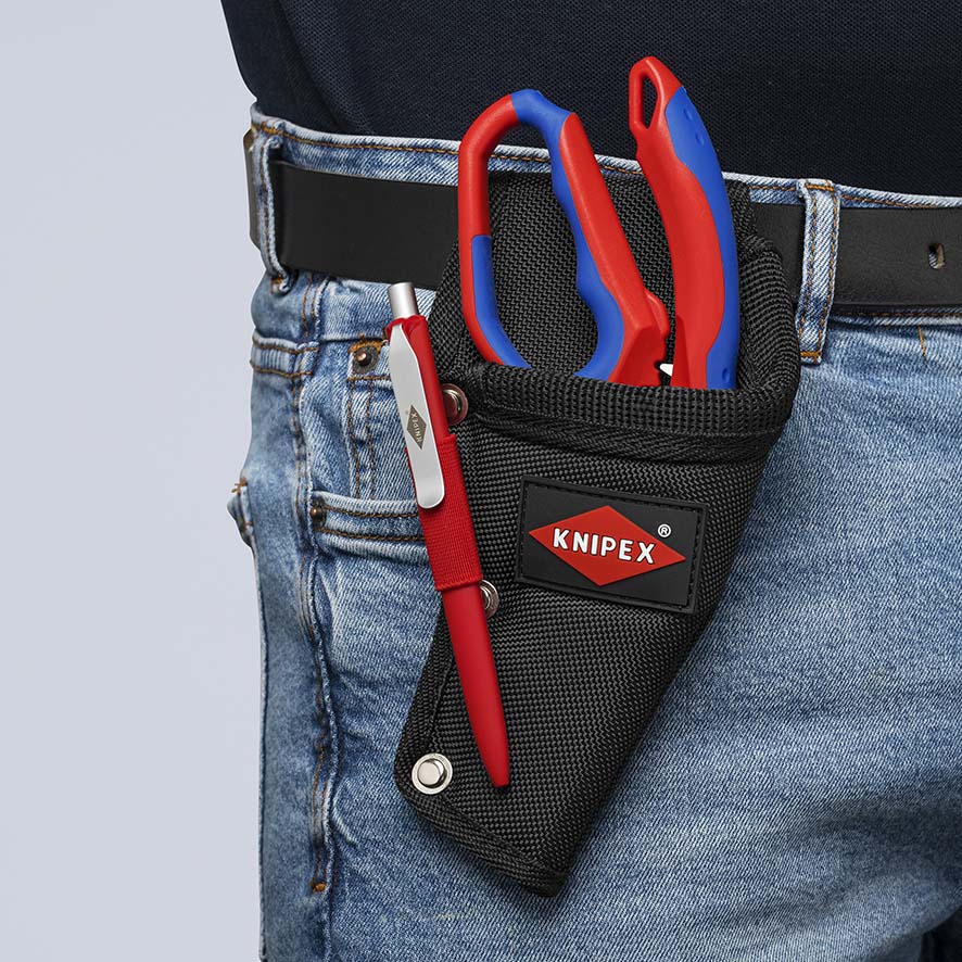 KNIPEX 95 05 20 SB Gewinkelte Elektrikerschere 160 mm spiegelpoliert mit Mehrkomponenten-Hüllen, glasfaserverstärkt Produktbild img3 L