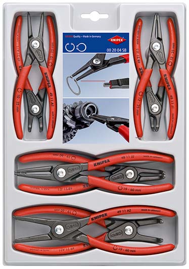 KNIPEX 00 20 04 SB Präzisions-Sicherungsringzangen-Set 8-teilig Produktbild img1 L