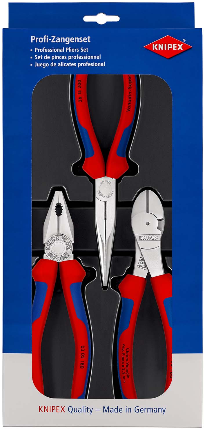 KNIPEX 00 20 11 V01 Montage-Paket 1 x 26 15 200, 1 x 03 05 180, 1 x 74 05 180 Produktbild img1 L