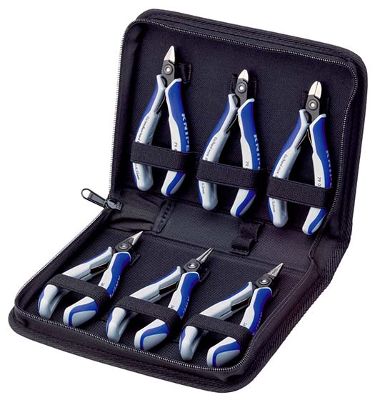 KNIPEX 00 20 16 P Elektronikzangen-Set mit Werkzeugen für Arbeiten an elektronischen Bauteilen 6-teilig Produktbild img1 L