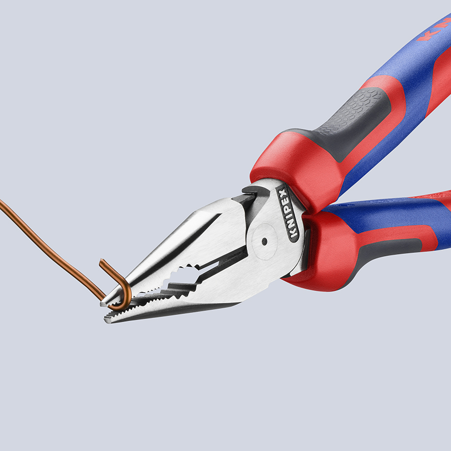 KNIPEX 08 22 185 Spitz-Kombizange 185 mm schwarz atramentiert mit Comfort-Griffen poliert Produktbild img7 L