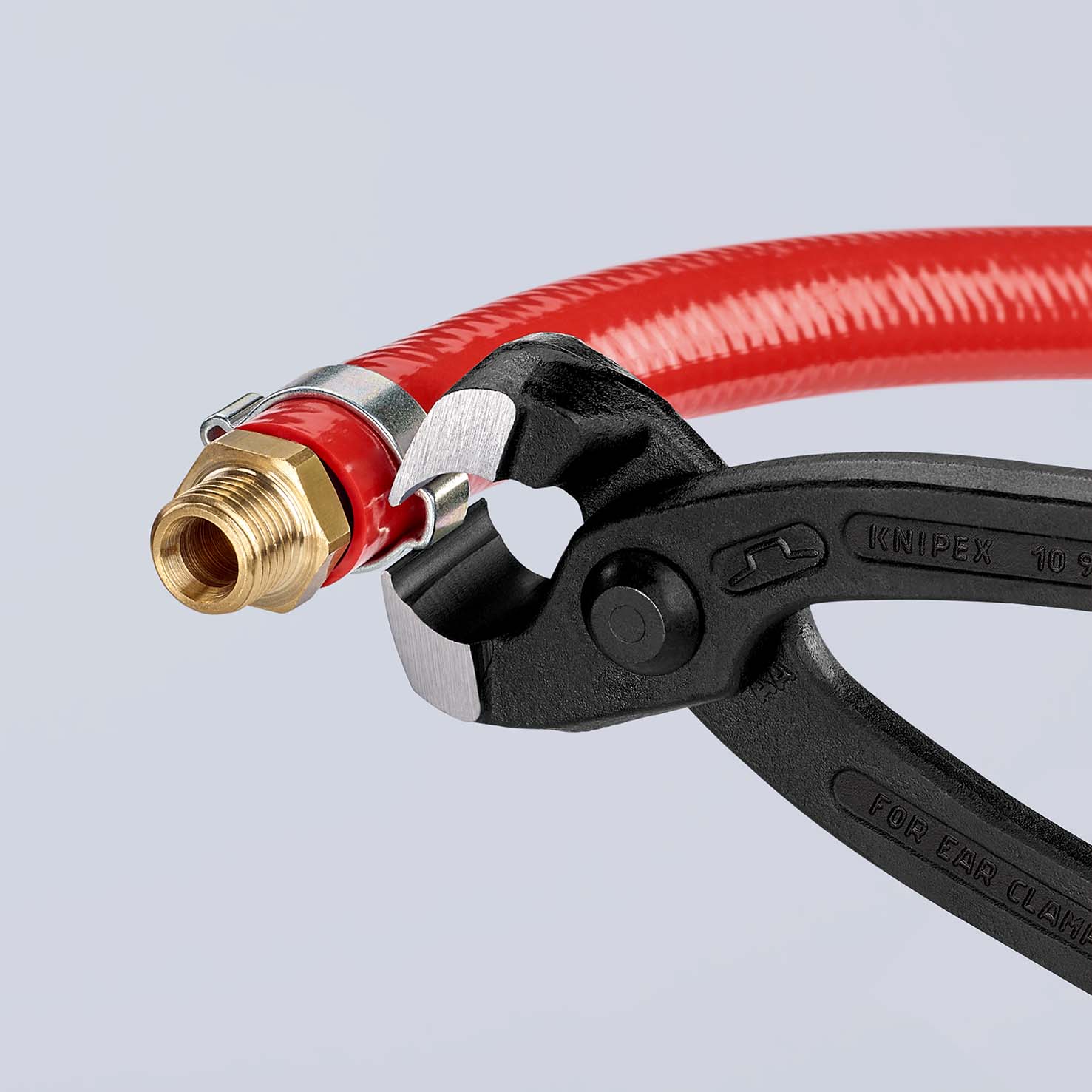 KNIPEX 10 98 I220 Ohrklemmenzange 220 mm schwarz atramentiert mit Kunststoff überzogen poliert Produktbild img5 L