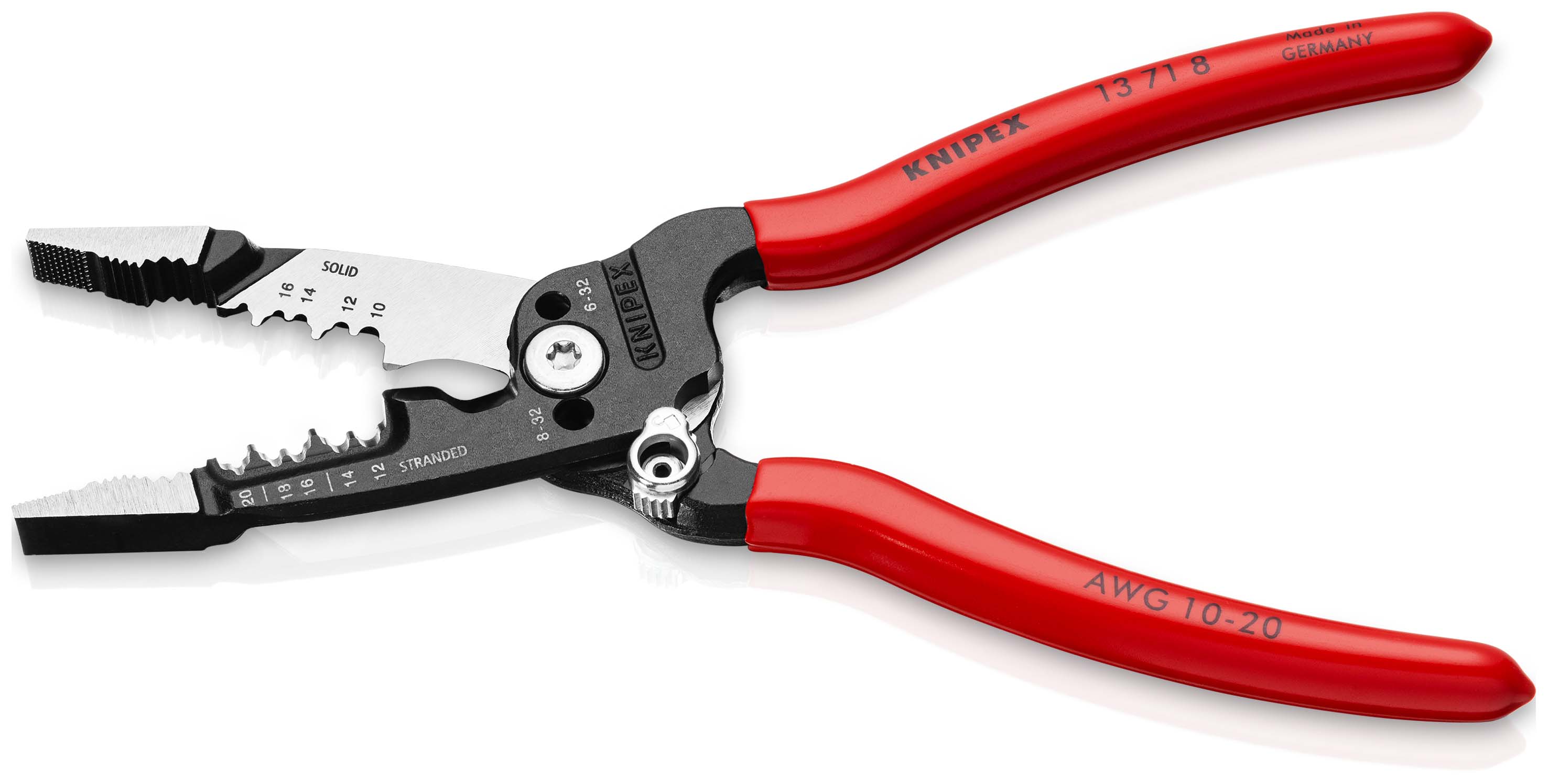 KNIPEX 13 71 8 WireStripper Multifunktions-Elektrikerzangen amerikanisches Modell 200 mm schwarz atramentiert mit Kunststoff überzogen poliert Produktbild img2 L