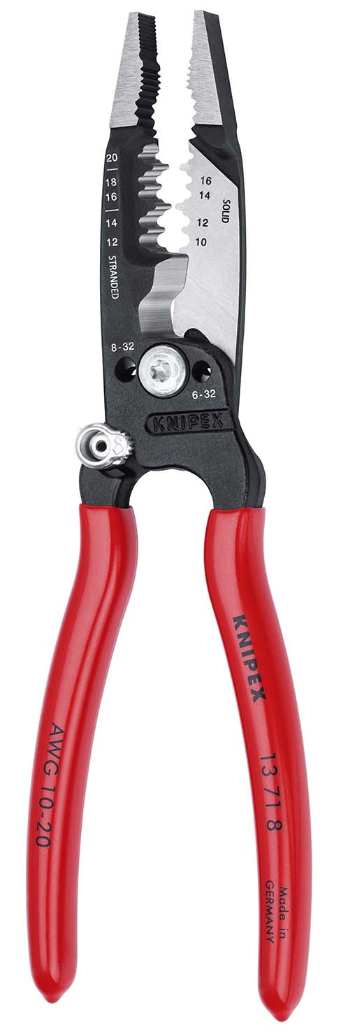KNIPEX 13 71 8 WireStripper Multifunktions-Elektrikerzangen amerikanisches Modell 200 mm schwarz atramentiert mit Kunststoff überzogen poliert Produktbild img3 L