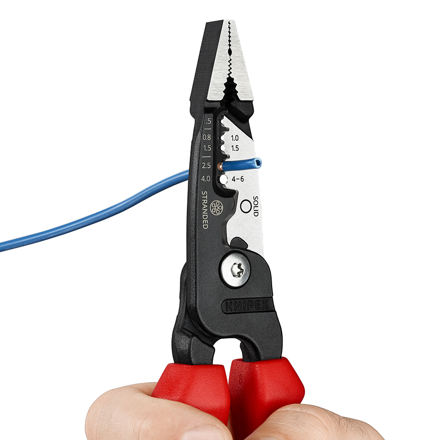 KNIPEX 13 72 200 ME Multifunktions-Elektrikerzange metrisches Modell 200 mm schwarz atramentiert mit Mehrkomponenten-Hüllen poliert Produktbild img7 L