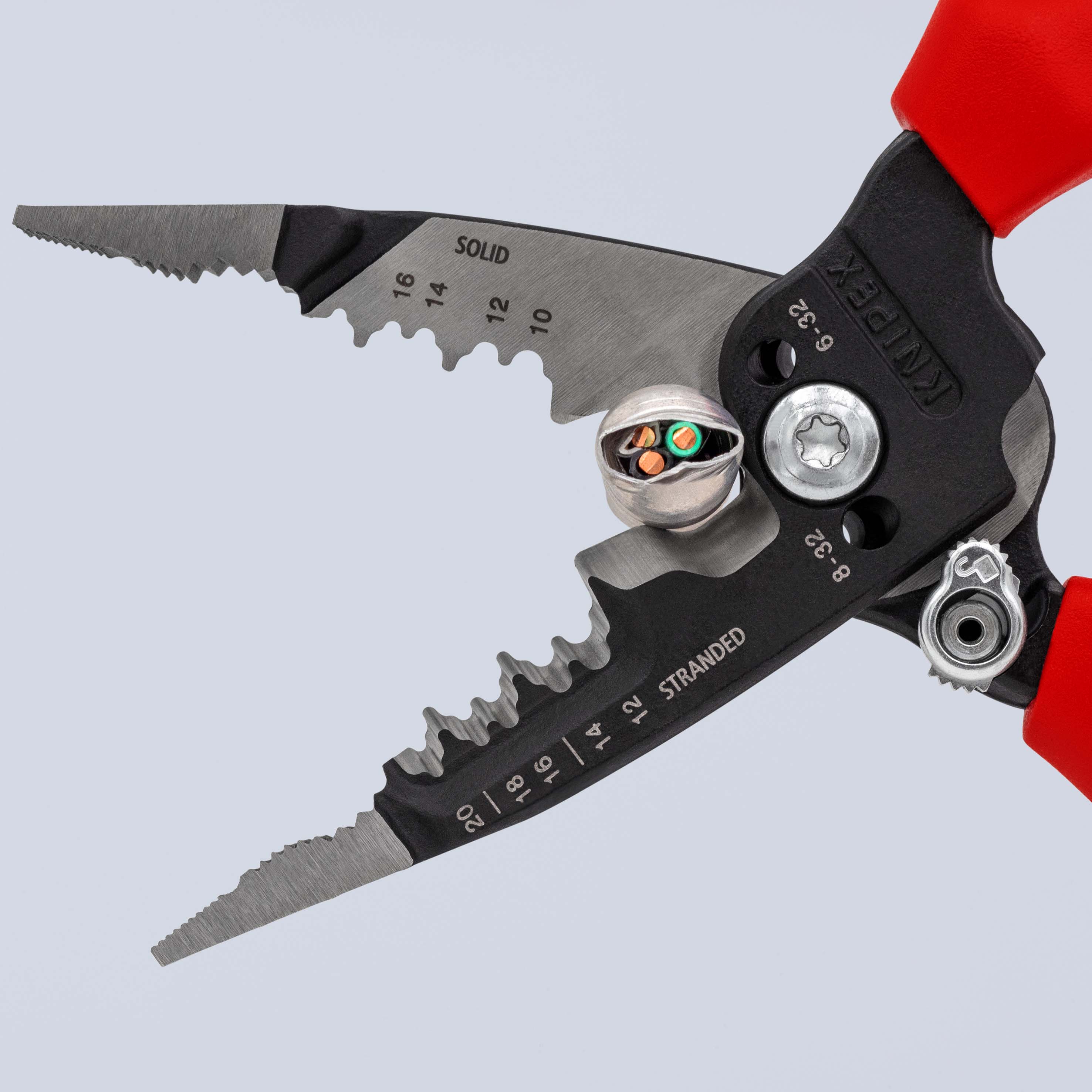 KNIPEX 13 72 8 WireStripper Multifunktions-Elektrikerzangen amerikanisches Modell 200 mm schwarz atramentiert mit Mehrkomponenten-Hüllen poliert Produktbild img5 L