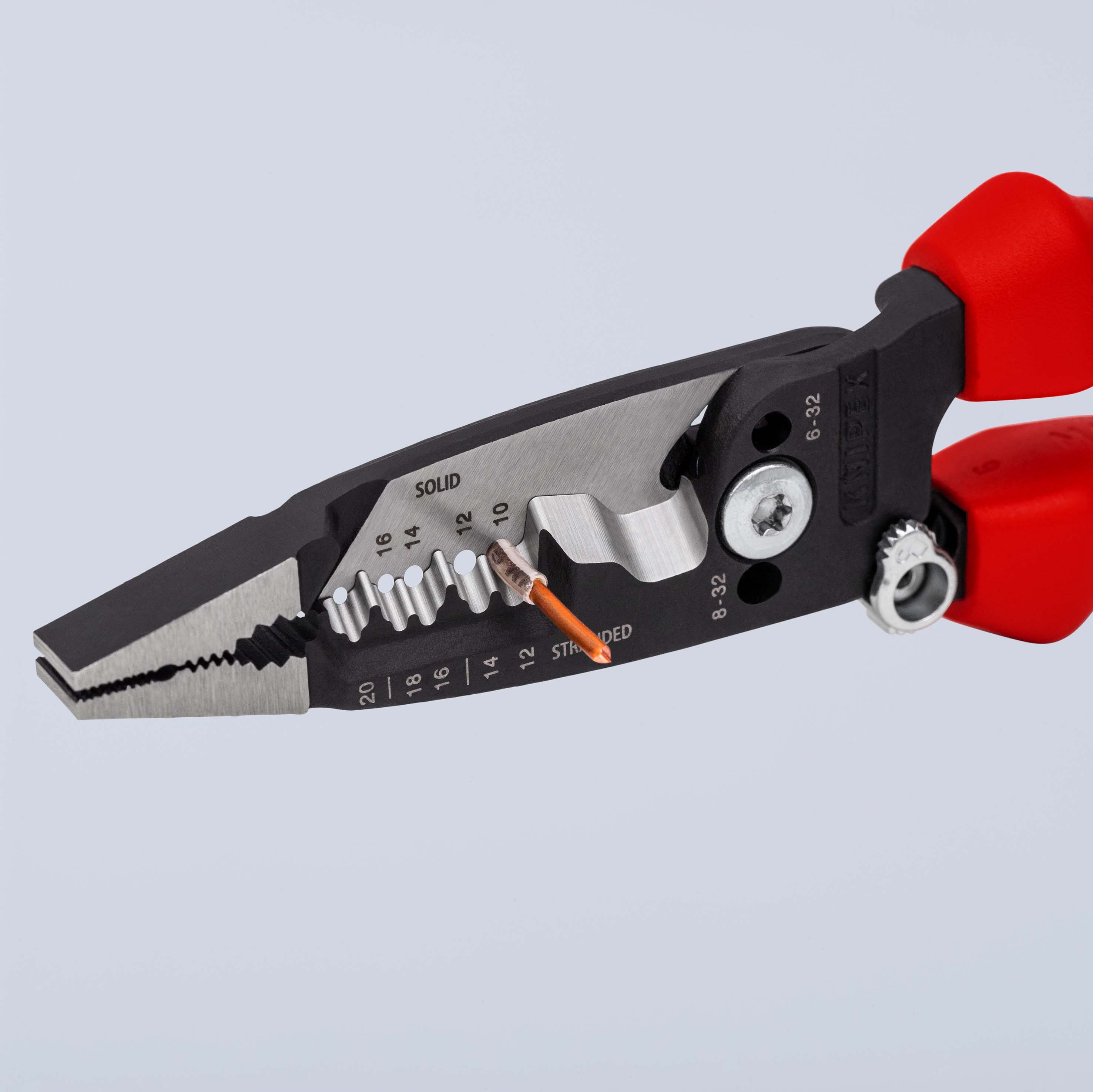 KNIPEX 13 72 8 WireStripper Multifunktions-Elektrikerzangen amerikanisches Modell 200 mm schwarz atramentiert mit Mehrkomponenten-Hüllen poliert Produktbild img8 L