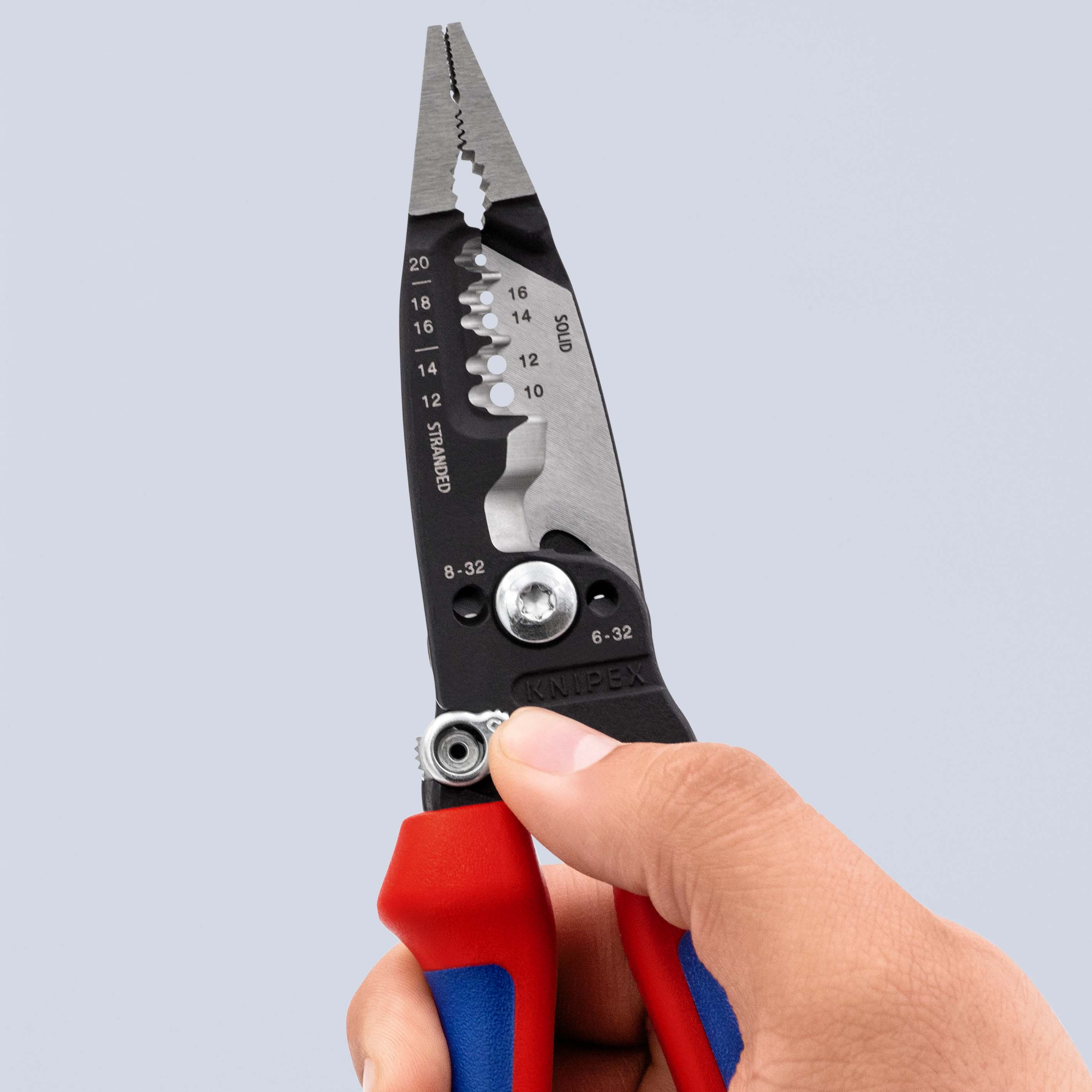 KNIPEX 13 72 8 WireStripper Multifunktions-Elektrikerzangen amerikanisches Modell 200 mm schwarz atramentiert mit Mehrkomponenten-Hüllen poliert Produktbild img10 L