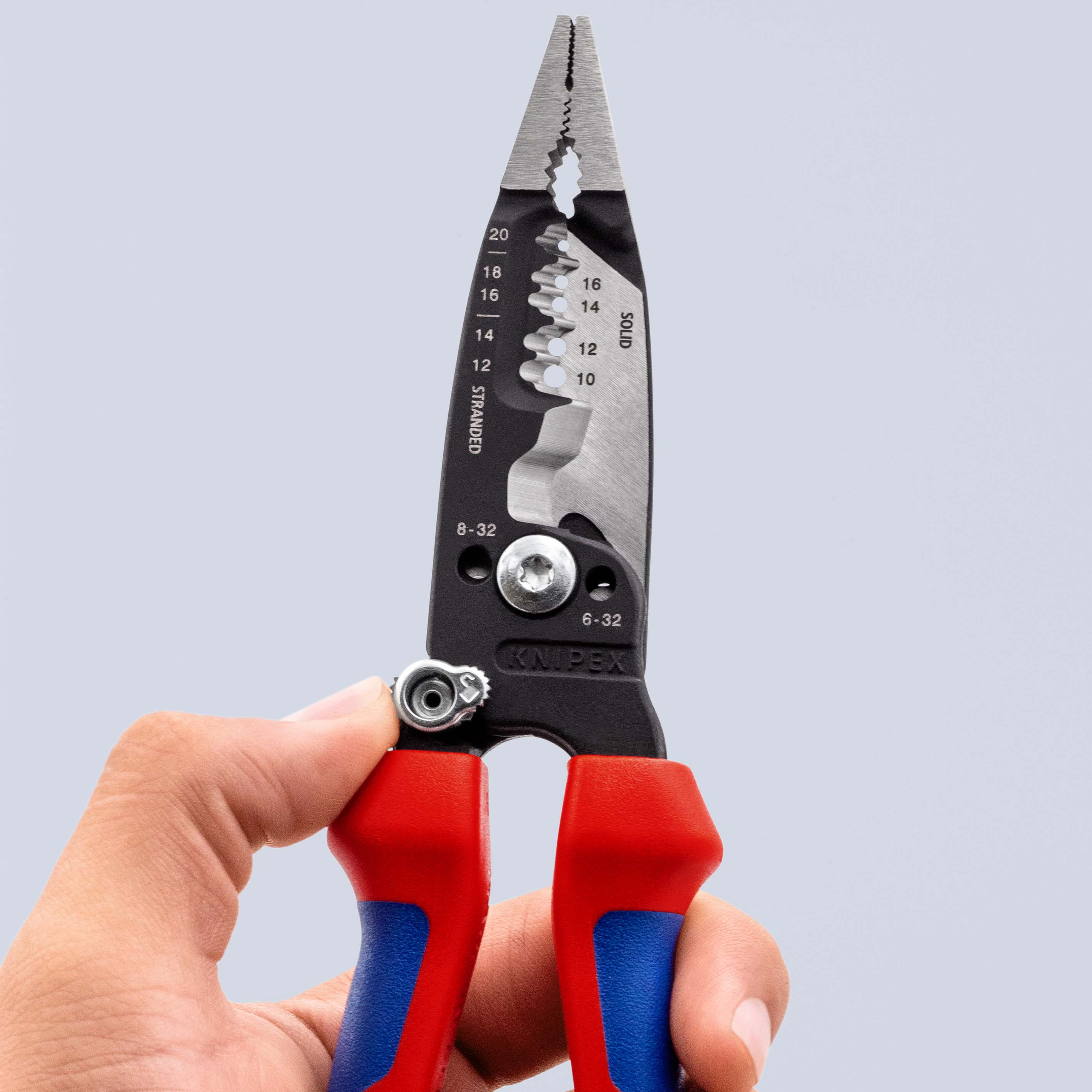 KNIPEX 13 72 8 WireStripper Multifunktions-Elektrikerzangen amerikanisches Modell 200 mm schwarz atramentiert mit Mehrkomponenten-Hüllen poliert Produktbild img11 L