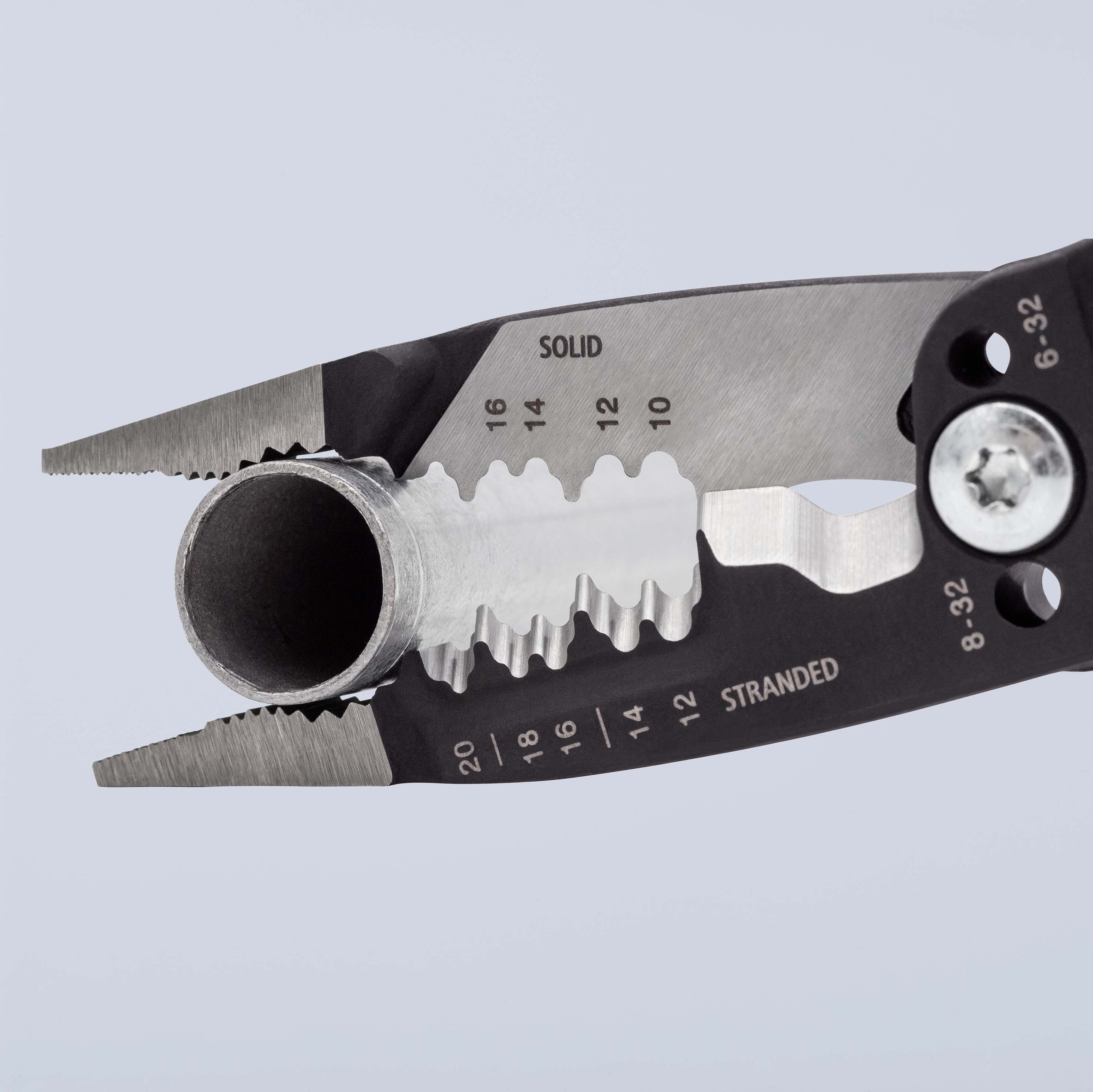 KNIPEX 13 72 8 WireStripper Multifunktions-Elektrikerzangen amerikanisches Modell 200 mm schwarz atramentiert mit Mehrkomponenten-Hüllen poliert Produktbild img13 L