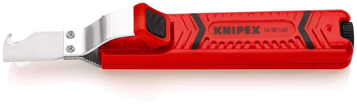 KNIPEX 16 20 165 SB Abmantelungswerkzeug mit Schleppklinge 165 mm schlagfestes Kunststoffgehäuse Produktbild img1 L