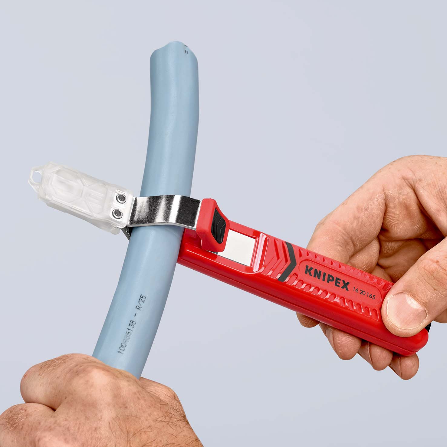 KNIPEX 16 20 165 SB Abmantelungswerkzeug mit Schleppklinge 165 mm schlagfestes Kunststoffgehäuse Produktbild img4 L