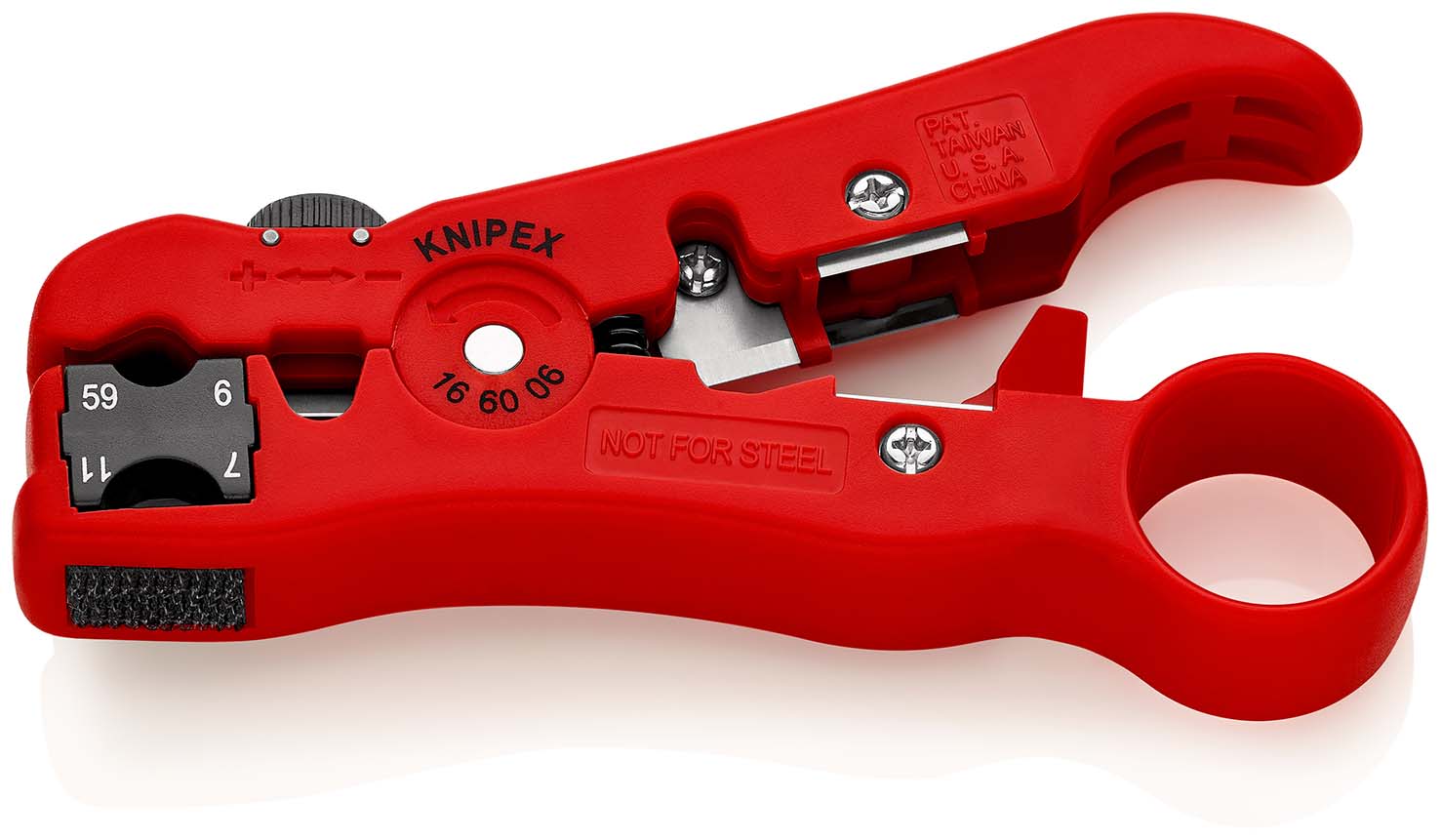 KNIPEX 16 60 06 SB Abisolierwerkzeug für Koaxial- und Datenkabel 125 mm Produktbild img1 L