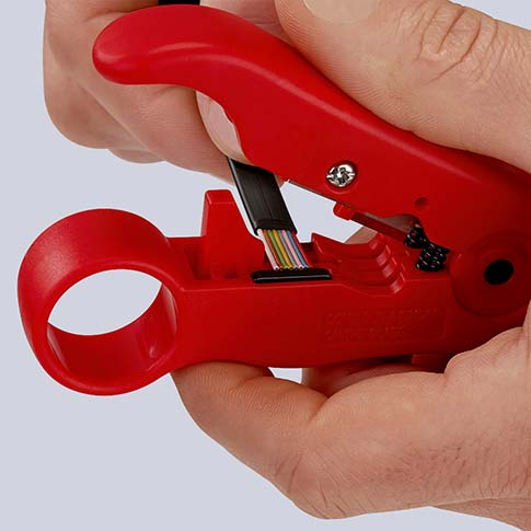 KNIPEX 16 60 06 SB Abisolierwerkzeug für Koaxial- und Datenkabel 125 mm Produktbild img2 L