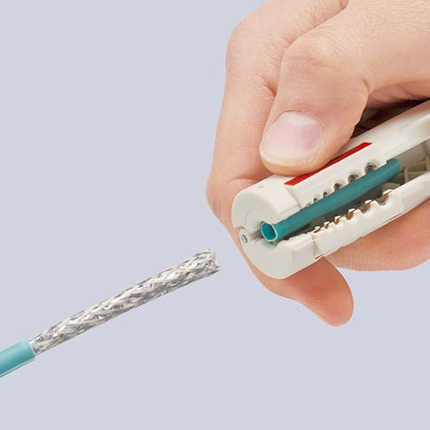 KNIPEX 16 65 125 SB Abmantelungswerkzeug für Datenkabel 125 mm Produktbild img3 L