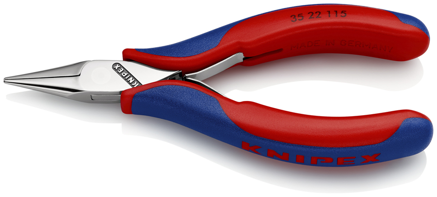 KNIPEX 35 22 115 Elektronik-Greifzange mit durchgestecktem Gelenk 115 mm mit Mehrkomponenten-Hüllen spiegelpoliert Produktbild img1 L