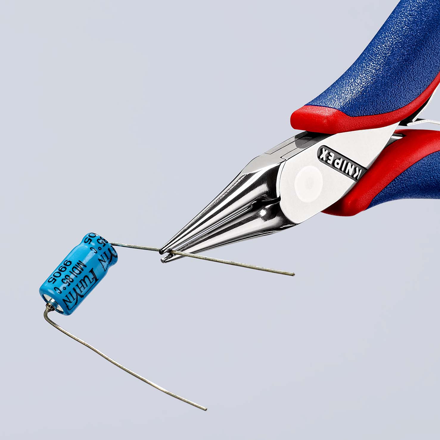 KNIPEX 35 32 115 Elektronik-Greifzange mit durchgestecktem Gelenk 115 mm mit Mehrkomponenten-Hüllen spiegelpoliert Produktbild img4 L