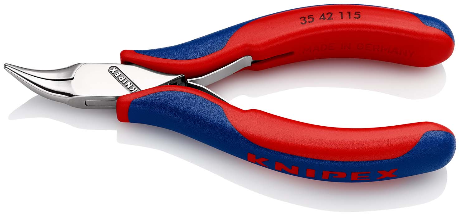 KNIPEX 35 42 115 Elektronik-Greifzange mit durchgestecktem Gelenk 115 mm mit Mehrkomponenten-Hüllen spiegelpoliert Produktbild img1 L