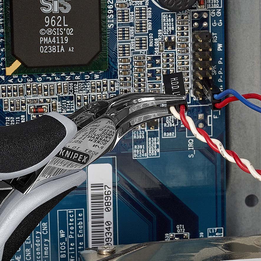 KNIPEX 35 42 115 Elektronik-Greifzange mit durchgestecktem Gelenk 115 mm mit Mehrkomponenten-Hüllen spiegelpoliert Produktbild img5 L