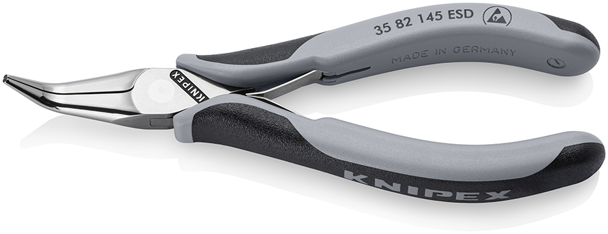 KNIPEX 35 82 145 ESD Elektronik-Greifzange ESD mit durchgestecktem Gelenk 145 mm spiegelpoliert mit Mehrkomponenten-Hüllen spiegelpoliert Produktbild img1 L