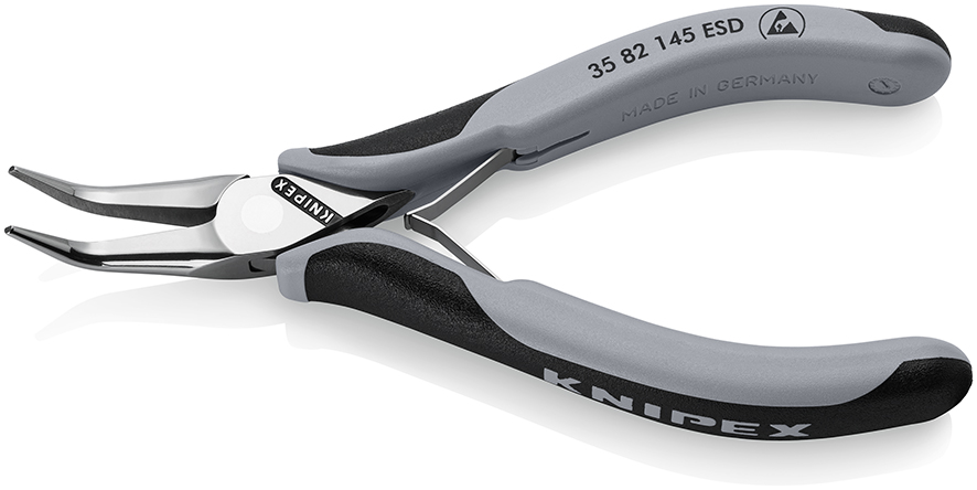 KNIPEX 35 82 145 ESD Elektronik-Greifzange ESD mit durchgestecktem Gelenk 145 mm spiegelpoliert mit Mehrkomponenten-Hüllen spiegelpoliert Produktbild img2 L