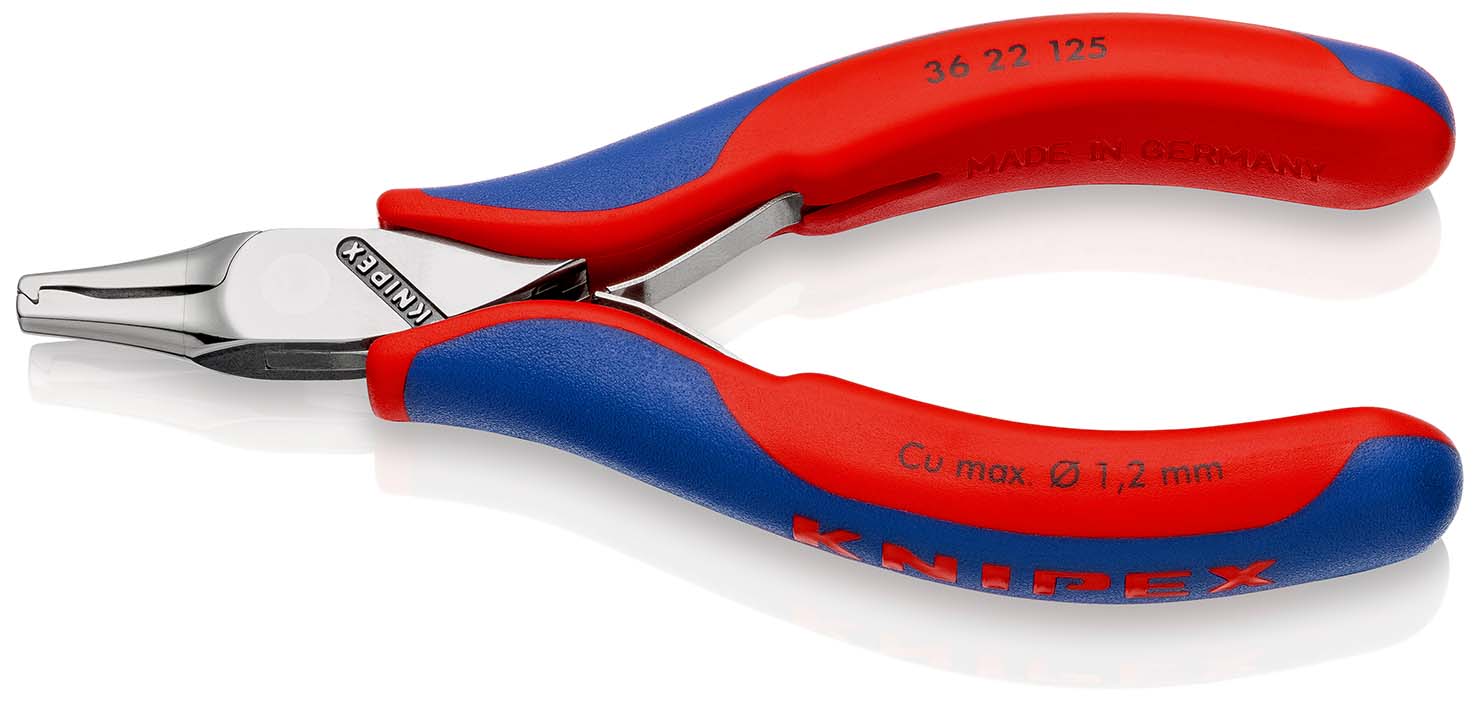 KNIPEX 36 22 125 Elektronik-Bestückungszange 125 mm mit Mehrkomponenten-Hüllen spiegelpoliert Produktbild img1 L