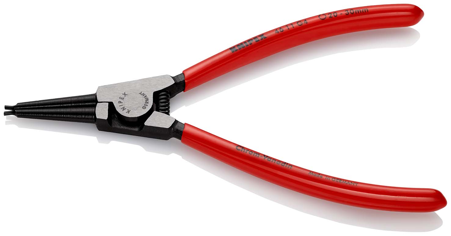 KNIPEX 46 11 G4 Sicherungsringzange für Greifringe auf Wellen 180 mm schwarz atramentiert mit Kunststoff überzogen poliert Produktbild img1 L