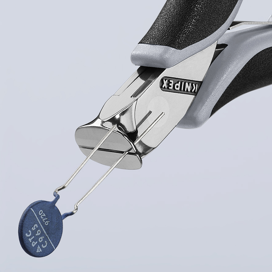 KNIPEX 64 12 115 ESD Elektronik-Vornschneider ESD 115 mm mit Mehrkomponenten-Hüllen spiegelpoliert Produktbild img2 L