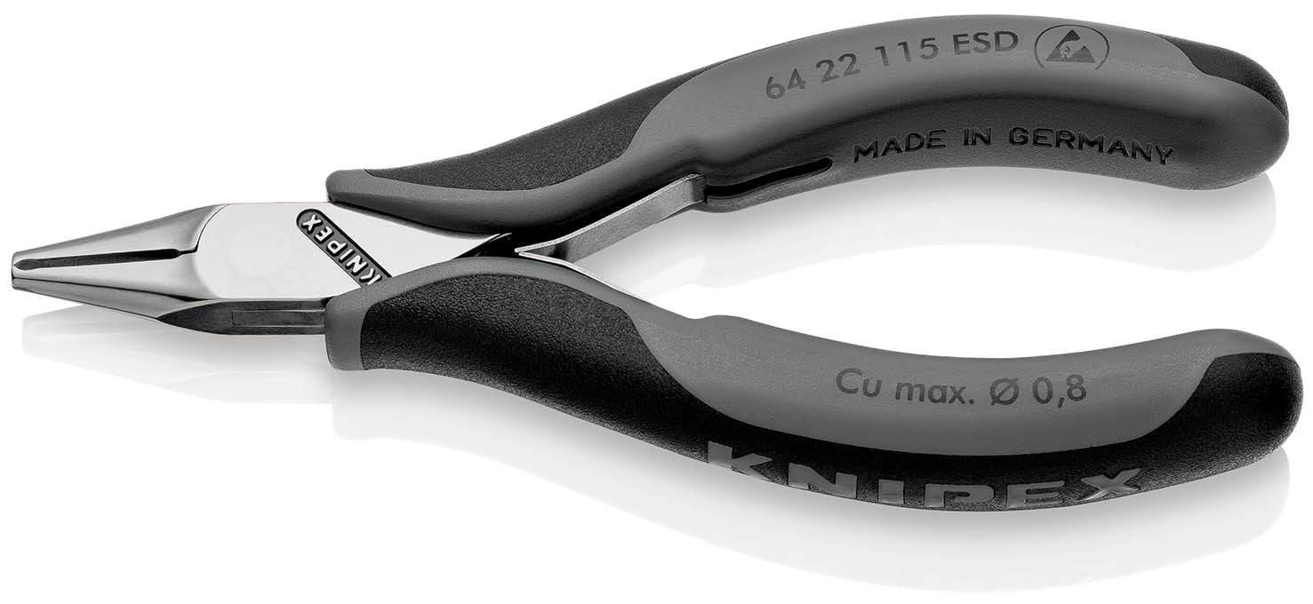 KNIPEX 64 22 115 ESD Elektronik-Vornschneider ESD 115 mm mit Mehrkomponenten-Hüllen spiegelpoliert Produktbild img1 L