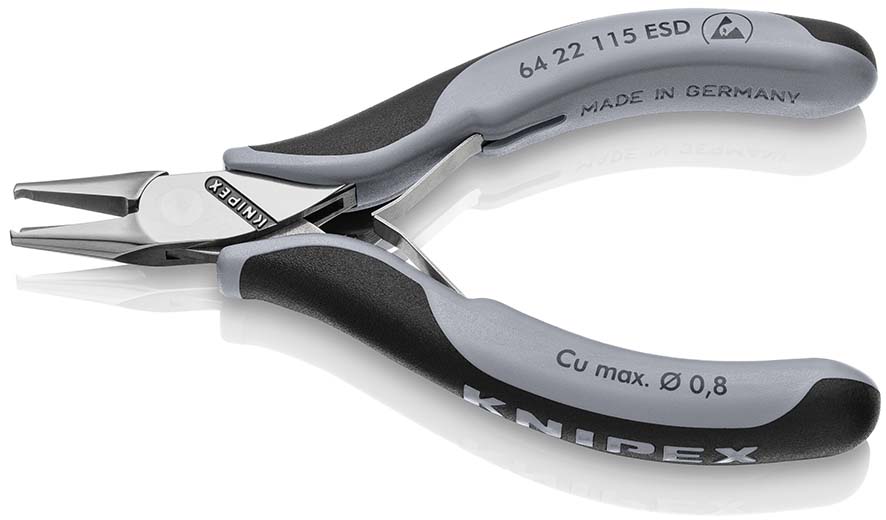 KNIPEX 64 22 115 ESD Elektronik-Vornschneider ESD 115 mm mit Mehrkomponenten-Hüllen spiegelpoliert Produktbild img2 L