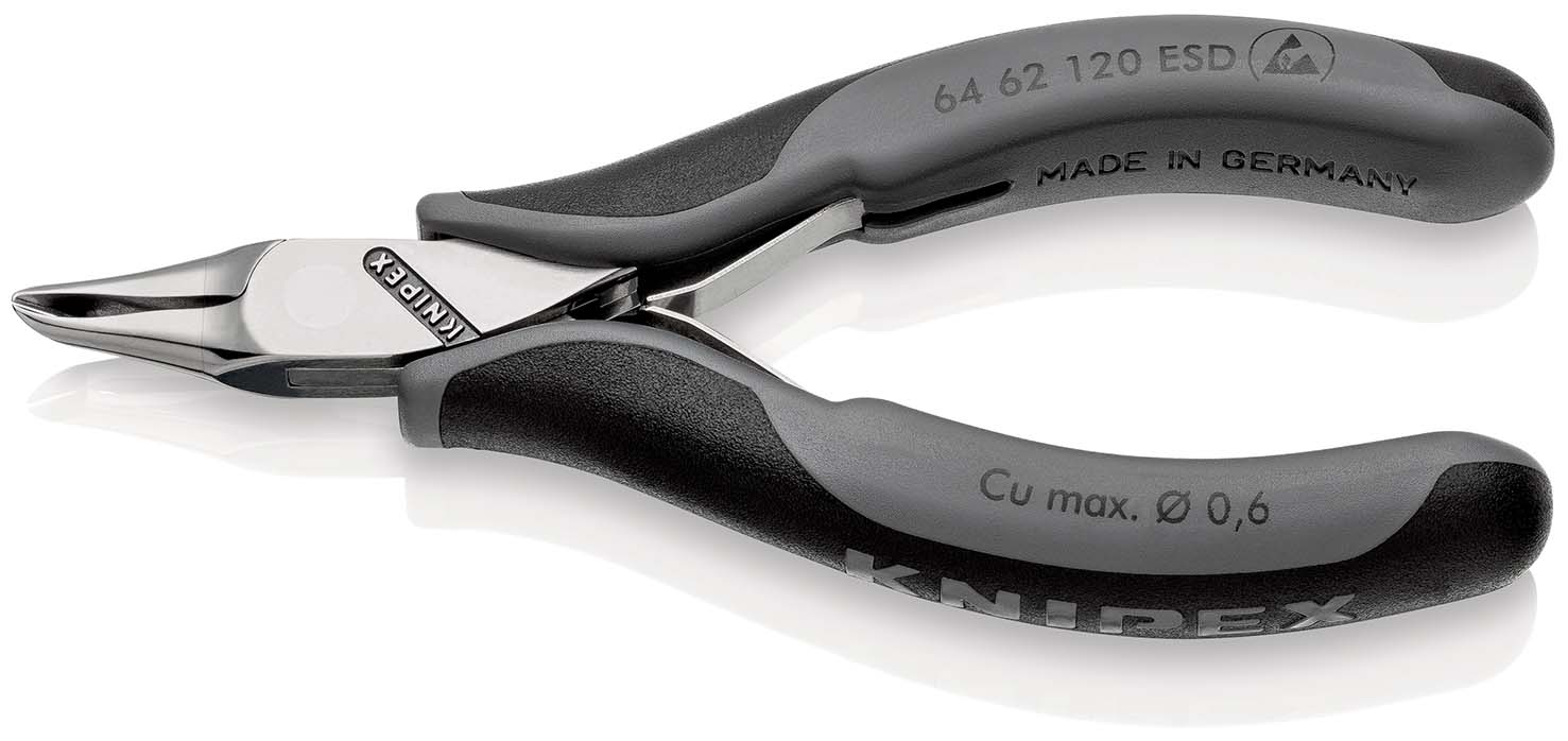 KNIPEX 64 62 120 ESD Elektronik-Vornschneider ESD 120 mm mit Mehrkomponenten-Hüllen spiegelpoliert Produktbild img1 L