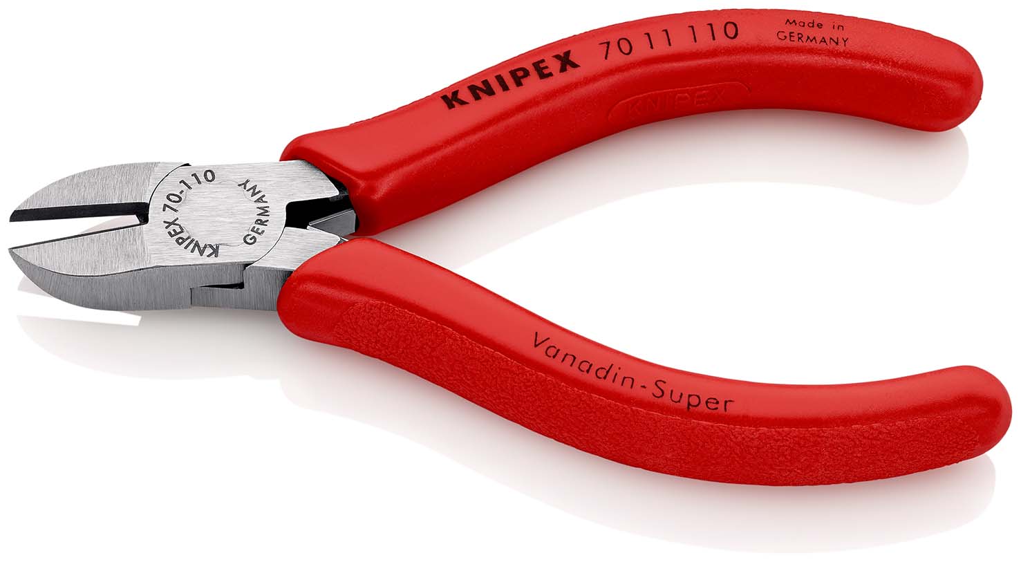 KNIPEX 70 11 110 Seitenschneider 110 mm schwarz atramentiert mit Kunststoff überzogen poliert Produktbild img2 L