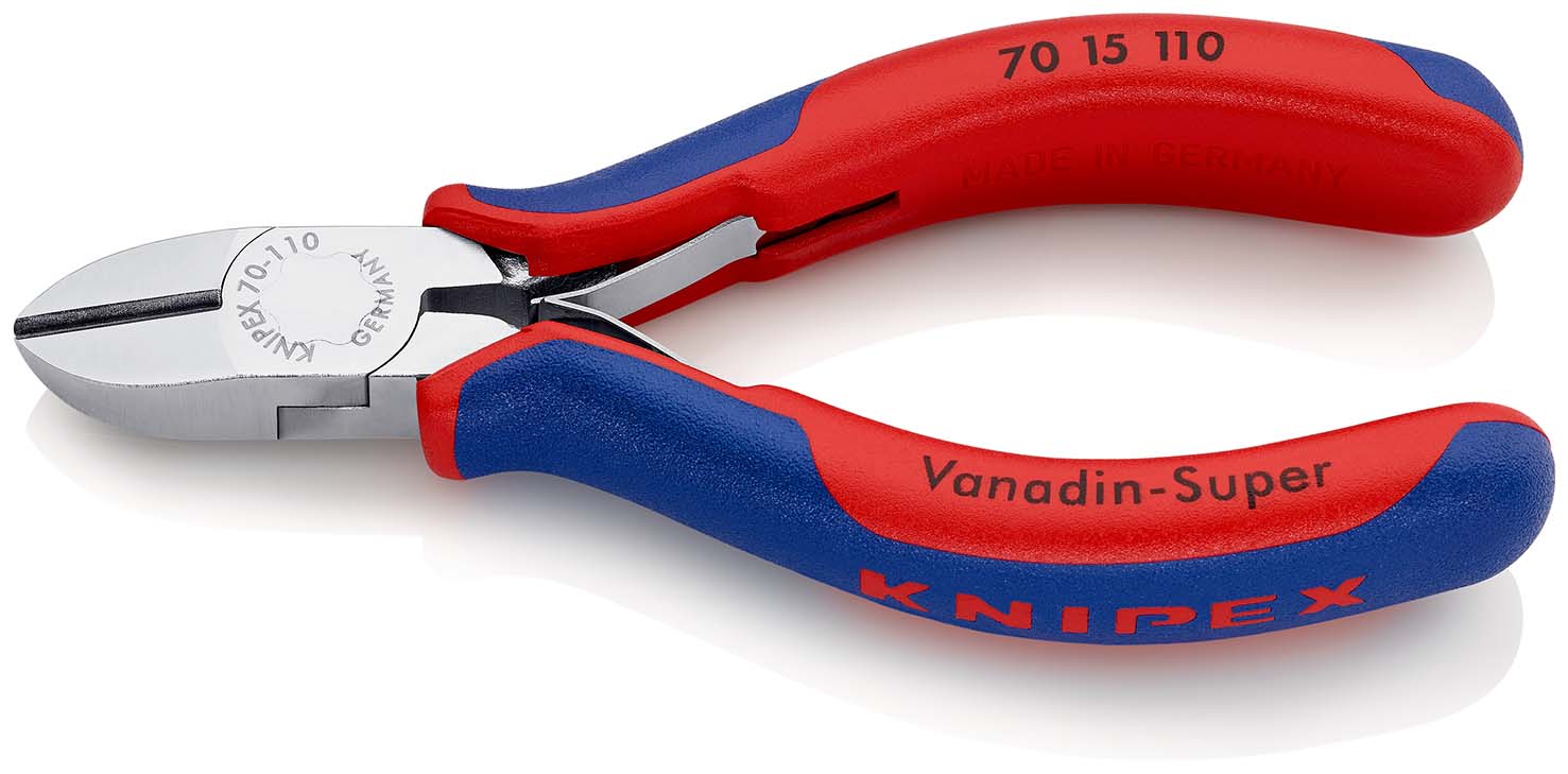 KNIPEX 70 15 110 Seitenschneider 110 mm verchromt mit Mehrkomponenten-Hüllen Produktbild img1 L