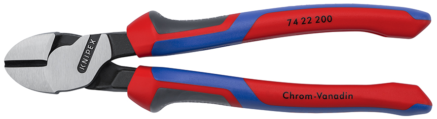 KNIPEX 74 22 200 Kraft-Seitenschneider 200 mm schwarz atramentiert mit Comfort-Griffen poliert Produktbild img1 L