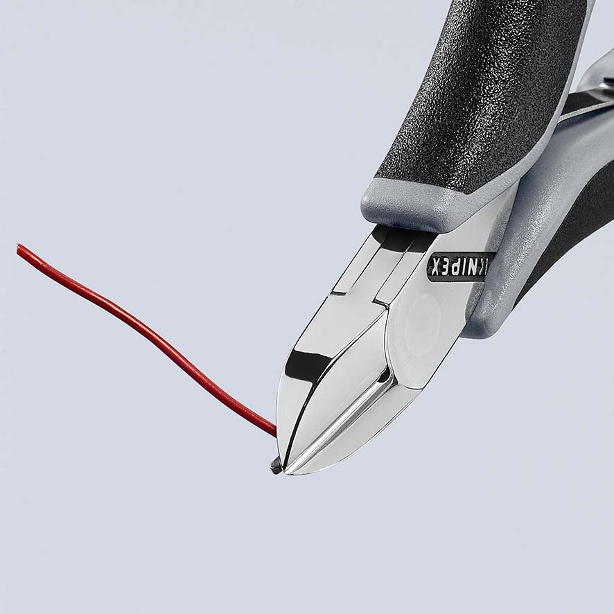 KNIPEX 77 12 115 ESD Elektronik-Seitenschneider ESD mit durchgestecktem Gelenk 115 mm mit Mehrkomponenten-Hüllen spiegelpoliert Produktbild img5 L