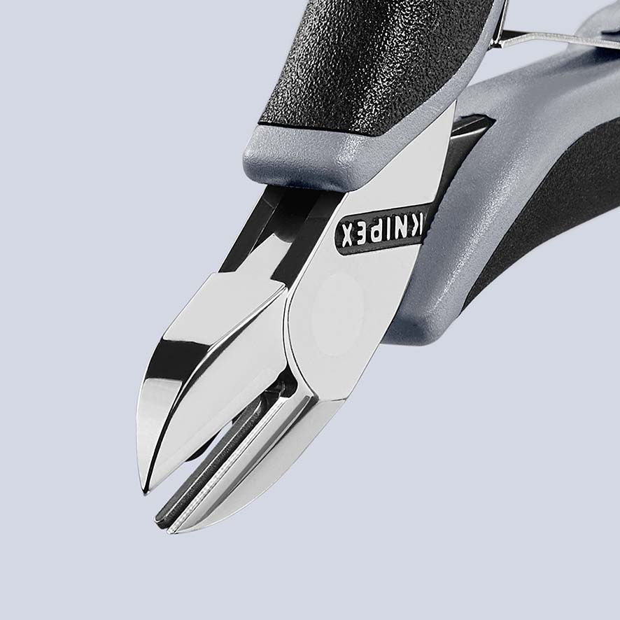 KNIPEX 77 12 115 ESD Elektronik-Seitenschneider ESD mit durchgestecktem Gelenk 115 mm mit Mehrkomponenten-Hüllen spiegelpoliert Produktbild img9 L