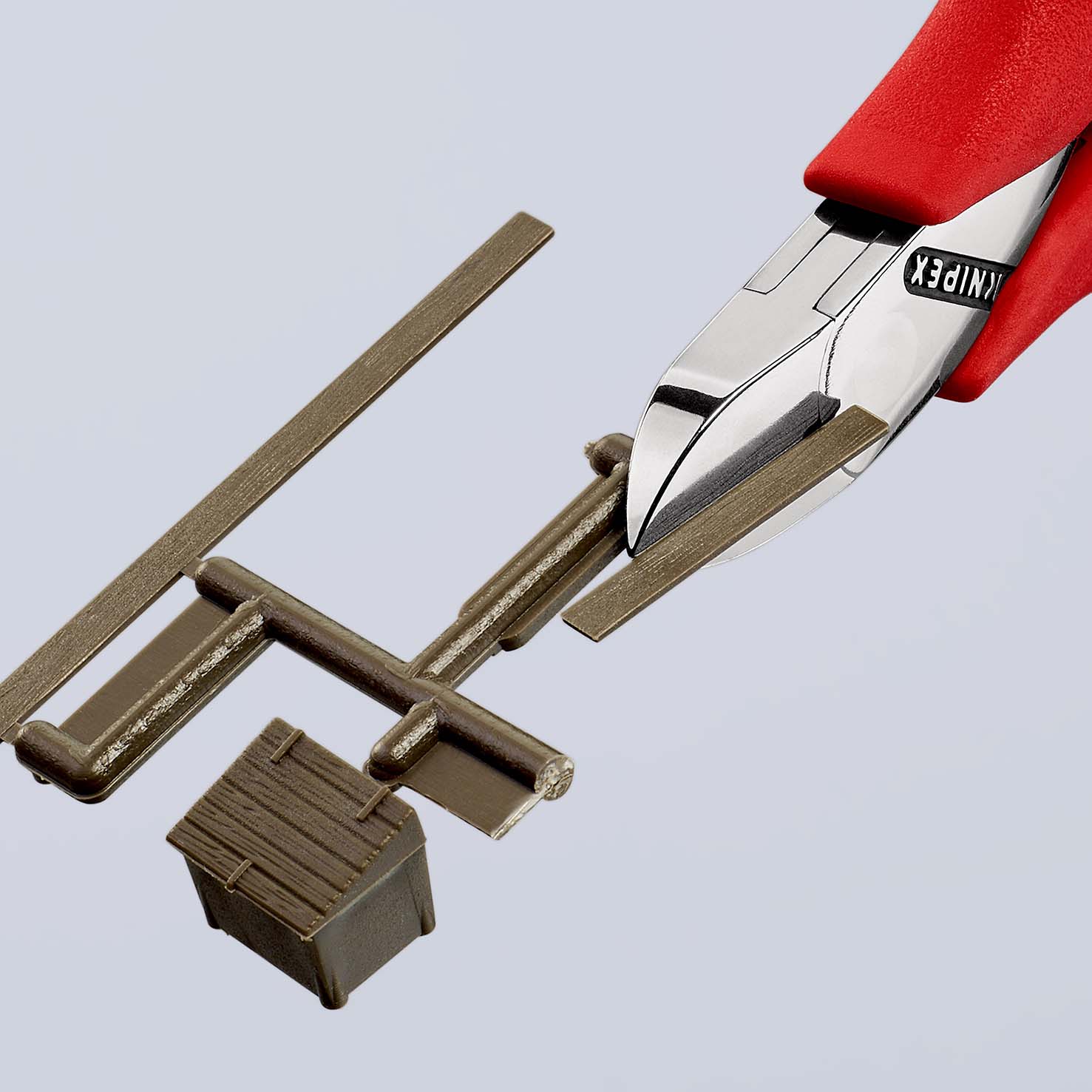 KNIPEX 77 21 115 N Elektronik-Seitenschneider mit durchgestecktem Gelenk 115 mm mit Kunststoff überzogen spiegelpoliert Produktbild img3 L