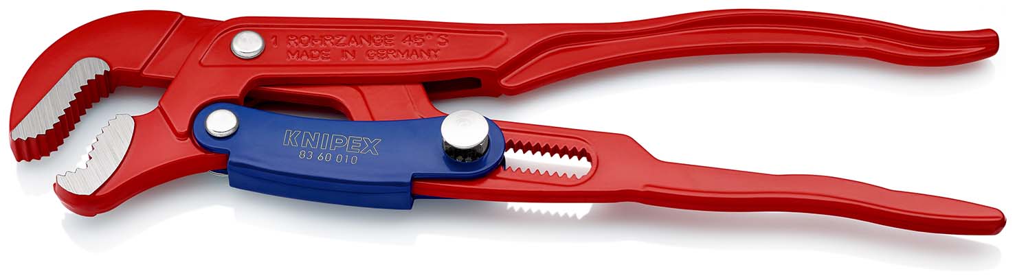 KNIPEX 83 60 010 Rohrzange S-Maul mit Schnelleinstellung 330 mm rot pulverbeschichtet Produktbild img2 L