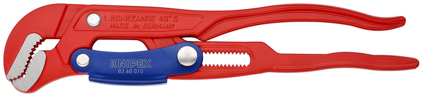 KNIPEX 83 60 010 Rohrzange S-Maul mit Schnelleinstellung 330 mm rot pulverbeschichtet Produktbild img1 L