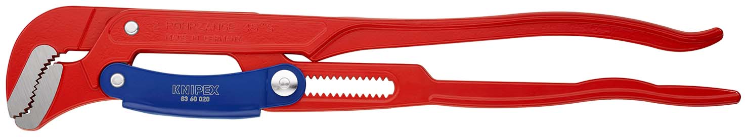 KNIPEX 83 60 020 Rohrzange S-Maul mit Schnelleinstellung 560 mm rot pulverbeschichtet Produktbild img1 L