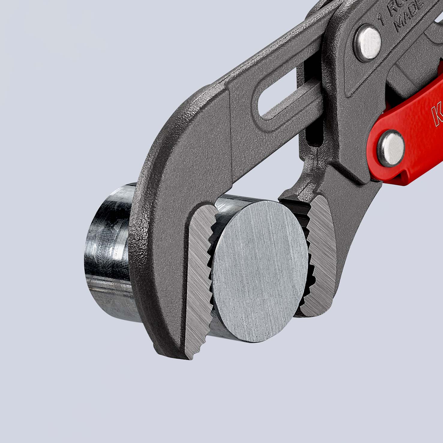 KNIPEX 83 61 010 Rohrzange S-Maul mit Schnelleinstellung 330 mm grau pulverbeschichtet mit Kunststoff überzogen Produktbild img3 L