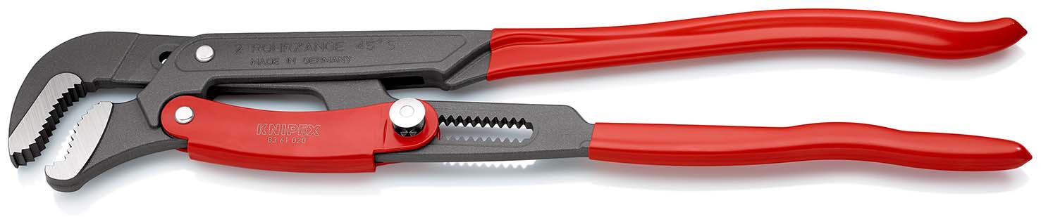 KNIPEX 83 61 020 Rohrzange S-Maul mit Schnelleinstellung 560 mm grau pulverbeschichtet mit Kunststoff überzogen Produktbild img2 L