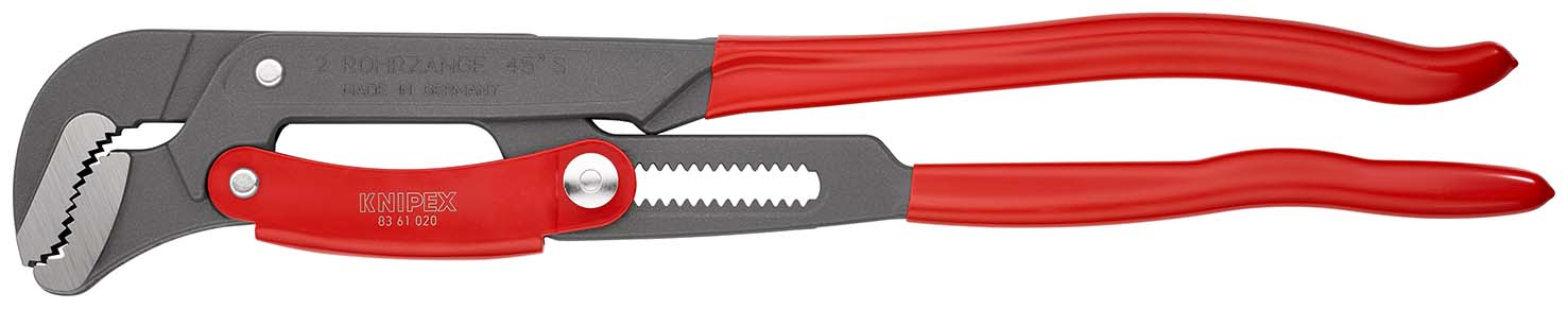 KNIPEX 83 61 020 Rohrzange S-Maul mit Schnelleinstellung 560 mm grau pulverbeschichtet mit Kunststoff überzogen Produktbild img1 L
