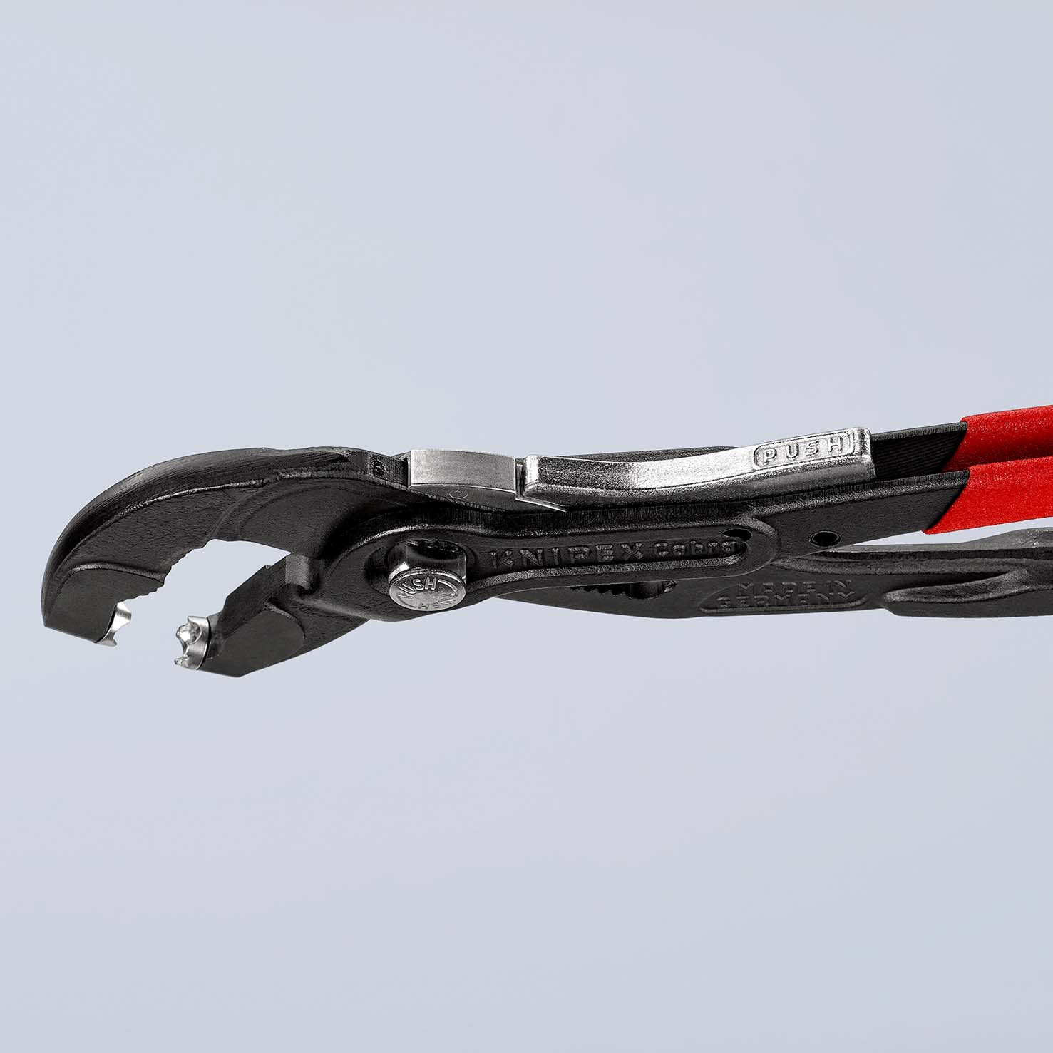 KNIPEX 85 51 250 AF Federbandschellenzange mit Feststeller 250 mm grau atramentiert mit rutschhemmendem Kunststoff überzogen Produktbild img4 L
